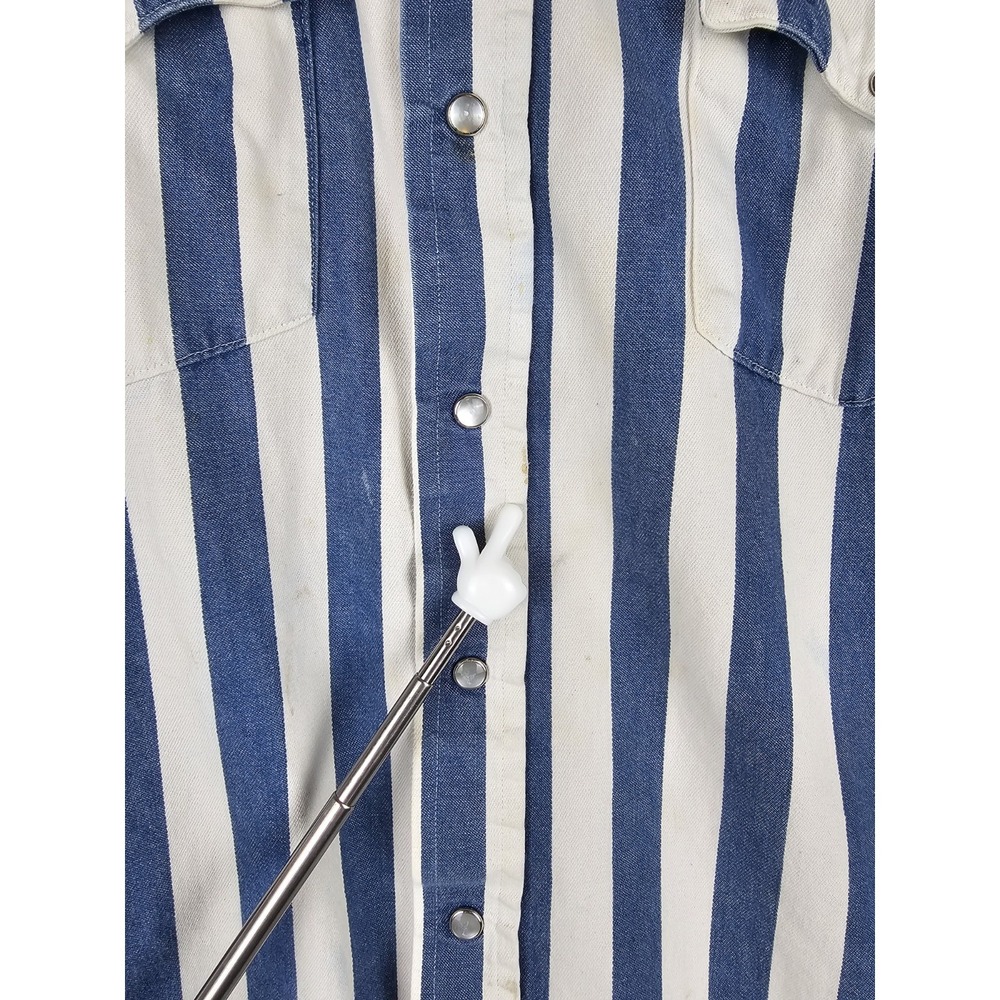 Vtg H Bar C Ranch Wear Western Pearl Snap Striped Shirt XXL Sz Tag Missing USA - Picture 5 of 13